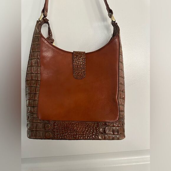 NWOT Brahmin Pecan Embossed Leather Shoulder Brown Bag - Picture 10 of 15